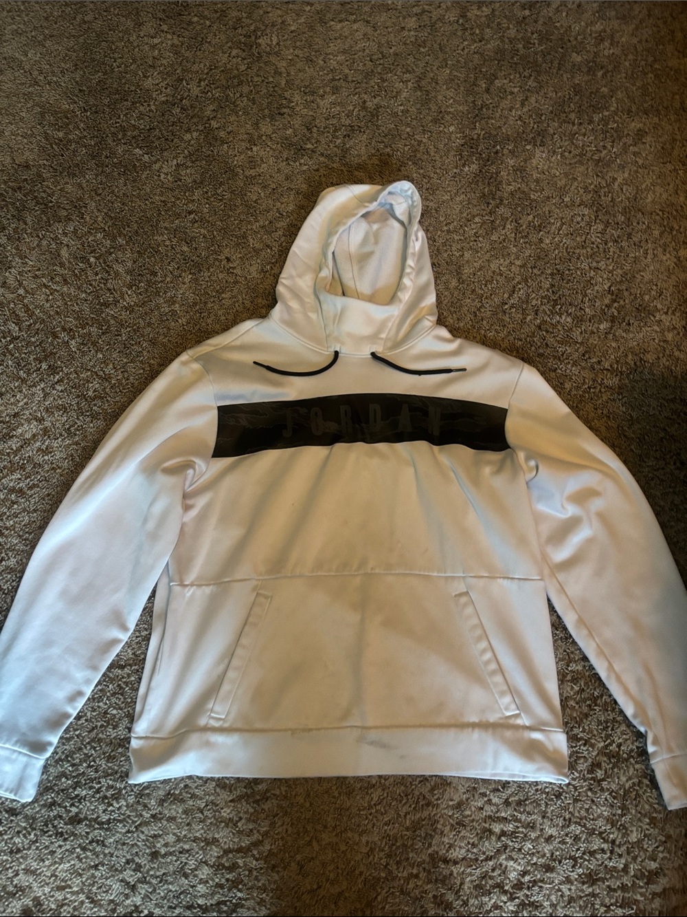Jordan White Hoodie with Black Chest Panel
